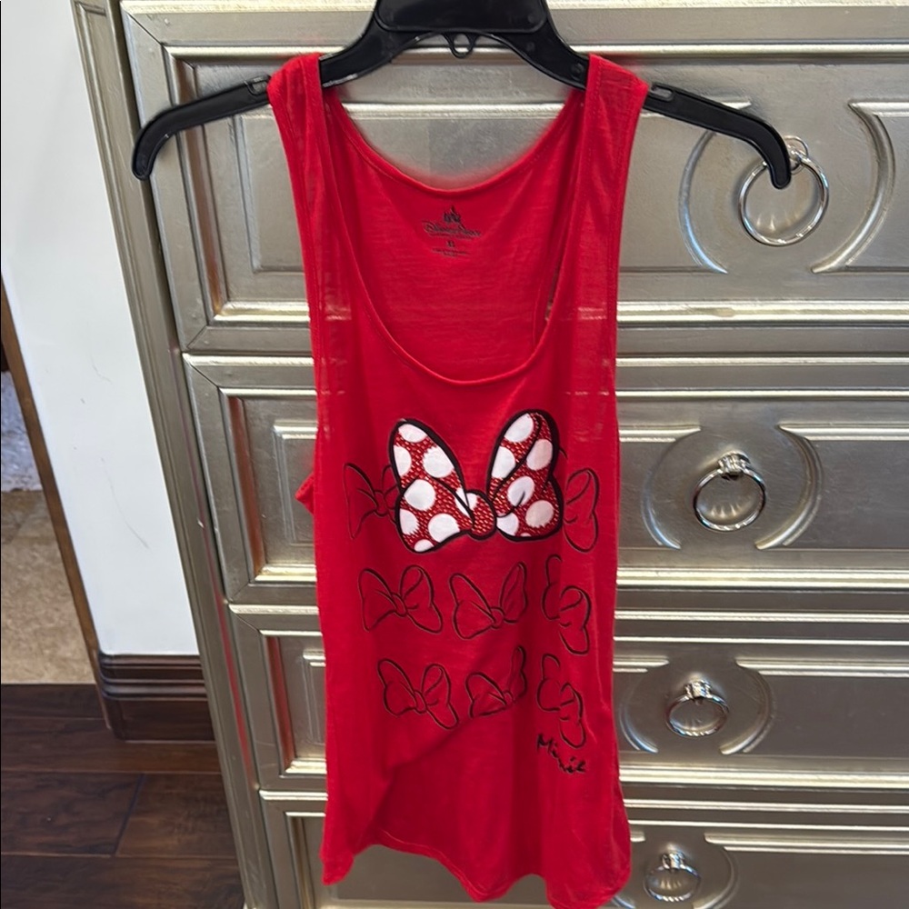 Disney Red Tank Top with Bow Design